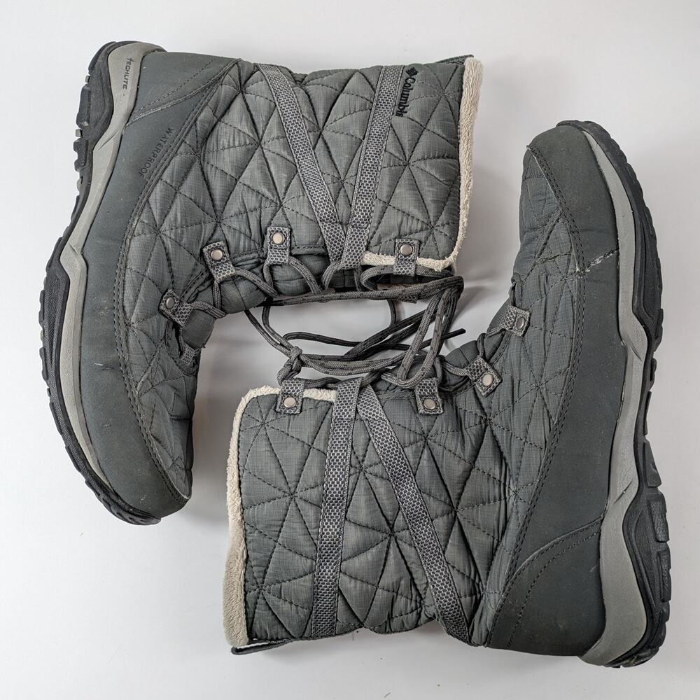 Columbia Womens Sz10 Snow Boots Loveland Mid Thermal Black Waterproof Techlite - Picture 4 of 11